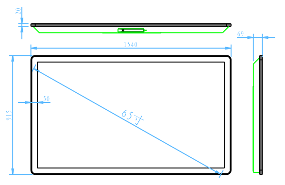 65寸壁挂广告机图纸