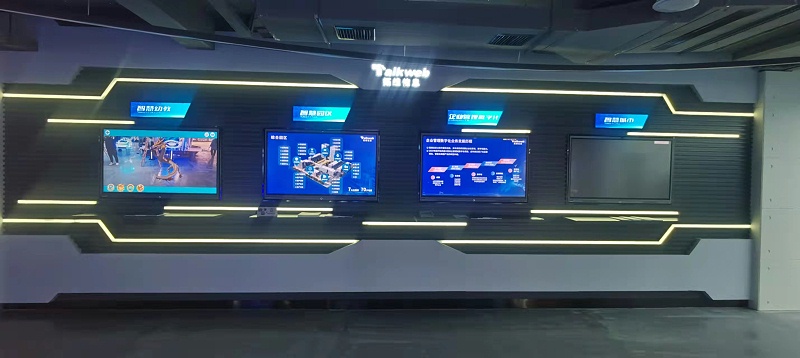 中亿睿65寸拼接智能开合联动屏打造数字企业化展厅